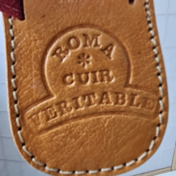 Red Leather Moroccan Flat Sandals with Silver Accents - Picture 3 of 5